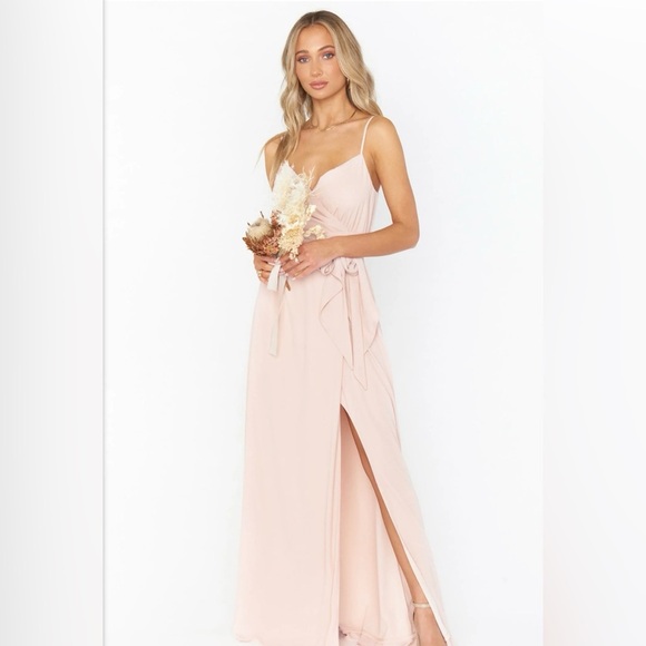 Show Me Your MuMu Dresses & Skirts - Show Me Your Mumu Liz Maxi Bridesmaid Dress Dusty Blush Crisp